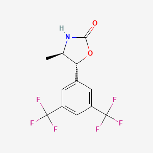 molecular formula C12H9F6NO2 B2630400 (4r,5r)-5-[3,5-Bis(trifluoromethyl)phenyl]-4-methyl-1,3-oxazolidin-2-one CAS No. 875444-05-6