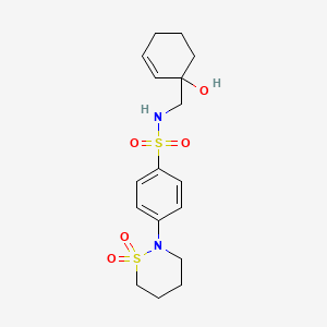molecular formula C17H24N2O5S2 B2630406 4-(1,1-dioxo-1lambda6,2-thiazinan-2-yl)-N-[(1-hydroxycyclohex-2-en-1-yl)methyl]benzene-1-sulfonamide CAS No. 2097891-01-3