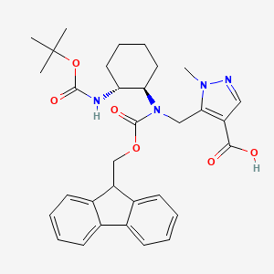 5-[[9H-Fluoren-9-ylmethoxycarbonyl-[(1R,2R)-2-[(2-methylpropan-2-yl)oxycarbonylamino]cyclohexyl]amino]methyl]-1-methylpyrazole-4-carboxylic acid