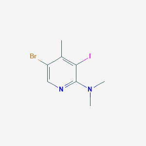 molecular formula C8H10BrIN2 B2630418 5-溴-3-碘-N,N,4-三甲基吡啶-2-胺 CAS No. 2307553-13-3