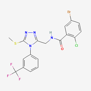 5-bromo-2-chloro-N-[[5-methylsulfanyl-4-[3-(trifluoromethyl)phenyl]-1,2,4-triazol-3-yl]methyl]benzamide