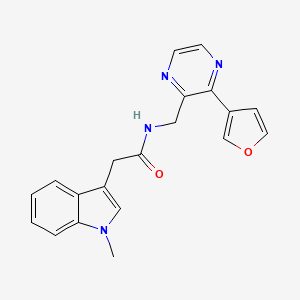 N-((3-(furan-3-yl)pyrazin-2-yl)methyl)-2-(1-methyl-1H-indol-3-yl)acetamide