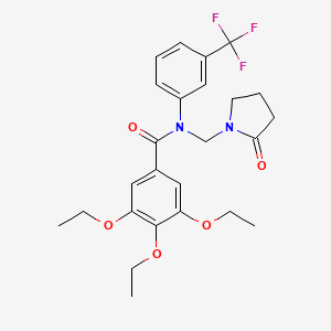 B2630447 3,4,5-triethoxy-N-[(2-oxopyrrolidin-1-yl)methyl]-N-[3-(trifluoromethyl)phenyl]benzamide CAS No. 863001-75-6