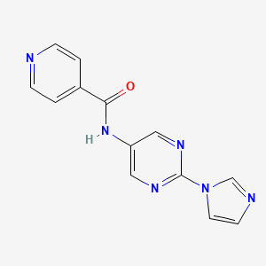 molecular formula C13H10N6O B2630458 N-(2-(1H-咪唑-1-基)嘧啶-5-基)异烟酰胺 CAS No. 1421522-19-1