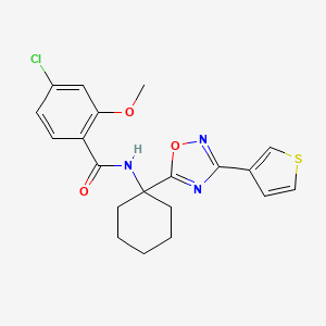 4-chloro-2-methoxy-N-{1-[3-(3-thienyl)-1,2,4-oxadiazol-5-yl]cyclohexyl}benzamide