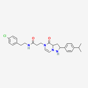 molecular formula C26H27ClN4O2 B2630474 N-[2-(4-氯苯基)乙基]-3-{4-氧代-2-[4-(丙烷-2-基)苯基]-4H,5H-吡唑并[1,5-a]吡嗪-5-基}丙酰胺 CAS No. 1326895-81-1