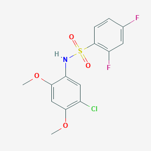 molecular formula C14H12ClF2NO4S B263048 N-(5-chloro-2,4-dimethoxyphenyl)-2,4-difluorobenzenesulfonamide 