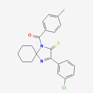 3-(3-Chlorophenyl)-1-(4-methylbenzoyl)-1,4-diazaspiro[4.5]dec-3-ene-2-thione
