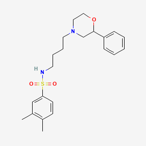 3,4-dimethyl-N-(4-(2-phenylmorpholino)butyl)benzenesulfonamide