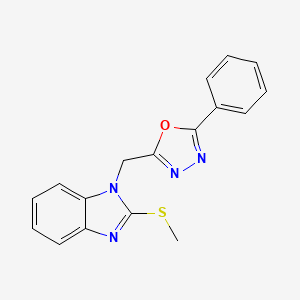 2-((2-(methylthio)-1H-benzo[d]imidazol-1-yl)methyl)-5-phenyl-1,3,4-oxadiazole