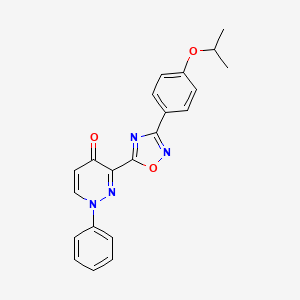 molecular formula C21H18N4O3 B2630499 1-phenyl-3-{3-[4-(propan-2-yloxy)phenyl]-1,2,4-oxadiazol-5-yl}pyridazin-4(1H)-one CAS No. 1251547-61-1