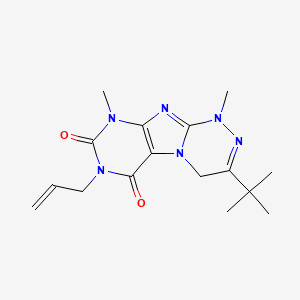 7-allyl-3-(tert-butyl)-1,9-dimethyl-1,4-dihydro-[1,2,4]triazino[3,4-f]purine-6,8(7H,9H)-dione