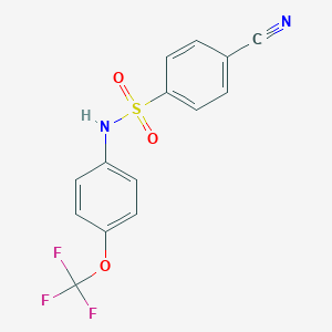molecular formula C14H9F3N2O3S B263051 4-cyano-N-[4-(trifluoromethoxy)phenyl]benzenesulfonamide 