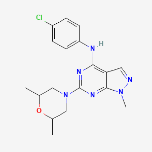 molecular formula C18H21ClN6O B2630511 N-(4-chlorophenyl)-6-(2,6-dimethylmorpholino)-1-methyl-1H-pyrazolo[3,4-d]pyrimidin-4-amine CAS No. 894047-47-3