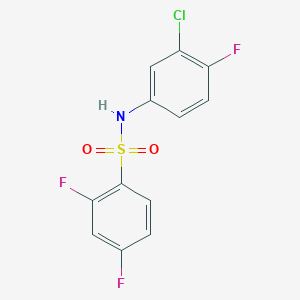 molecular formula C12H7ClF3NO2S B263052 N-(3-chloro-4-fluorophenyl)-2,4-difluorobenzenesulfonamide 