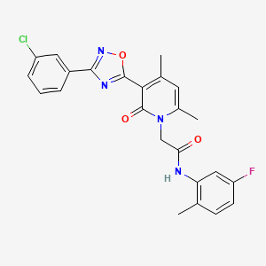 molecular formula C24H20ClFN4O3 B2630522 2-(3-(3-(3-氯苯基)-1,2,4-噁二唑-5-基)-4,6-二甲基-2-氧代吡啶-1(2H)-基)-N-(5-氟-2-甲苯基)乙醯胺 CAS No. 946371-06-8