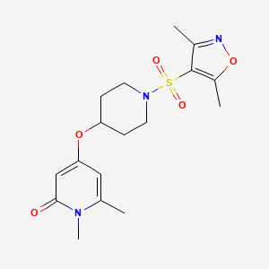 molecular formula C17H23N3O5S B2630532 4-((1-((3,5-dimethylisoxazol-4-yl)sulfonyl)piperidin-4-yl)oxy)-1,6-dimethylpyridin-2(1H)-one CAS No. 2034391-02-9