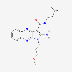 molecular formula C20H27N5O2 B2630534 2-氨基-1-(3-甲氧基丙基)-N-(3-甲基丁基)吡咯并[3,2-b]喹喔啉-3-甲酰胺 CAS No. 578699-13-5