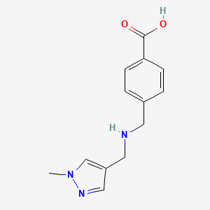 molecular formula C13H15N3O2 B2630536 4-({[(1-Methylpyrazol-4-yl)methyl]amino}methyl)benzoic acid CAS No. 1006465-79-7