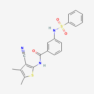molecular formula C20H17N3O3S2 B2630540 3-(苯磺酰胺)-N-(3-氰基-4,5-二甲基噻吩-2-基)苯甲酰胺 CAS No. 886892-65-5