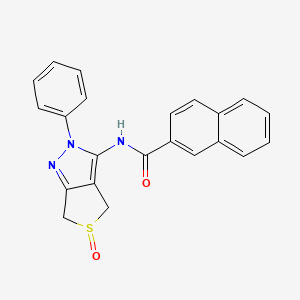 molecular formula C22H17N3O2S B2630560 N-(5-oxo-2-phenyl-4,6-dihydrothieno[3,4-c]pyrazol-3-yl)naphthalene-2-carboxamide CAS No. 1007549-64-5
