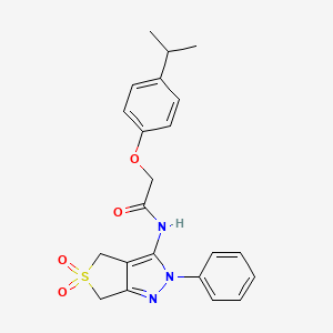 molecular formula C22H23N3O4S B2630565 N-(5,5-dioxido-2-phenyl-4,6-dihydro-2H-thieno[3,4-c]pyrazol-3-yl)-2-(4-isopropylphenoxy)acetamide CAS No. 893927-07-6