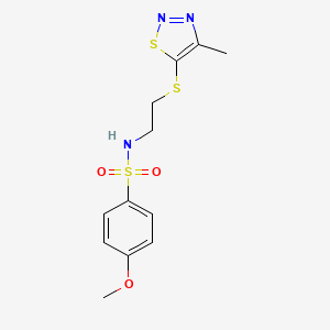 4-methoxy-N-{2-[(4-methyl-1,2,3-thiadiazol-5-yl)sulfanyl]ethyl}benzenesulfonamide