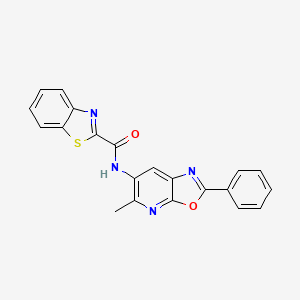molecular formula C21H14N4O2S B2630569 N-(5-methyl-2-phenyloxazolo[5,4-b]pyridin-6-yl)benzo[d]thiazole-2-carboxamide CAS No. 2034376-15-1