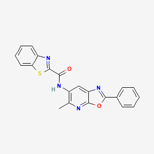 molecular formula C21H14N4O2S B2630569 N-(5-甲基-2-苯基恶唑并[5,4-b]吡啶-6-基)苯并[d]噻唑-2-甲酰胺 CAS No. 2034376-15-1