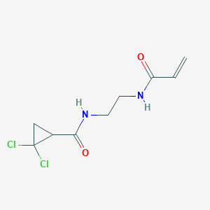 molecular formula C9H12Cl2N2O2 B2630570 2,2-Dichloro-N-[2-(prop-2-enoylamino)ethyl]cyclopropane-1-carboxamide CAS No. 2361807-93-2