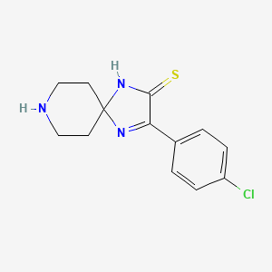 molecular formula C13H14ClN3S B2630571 3-(4-Chlorophenyl)-1,4,8-triazaspiro[4.5]dec-3-ene-2-thione CAS No. 1544955-80-7