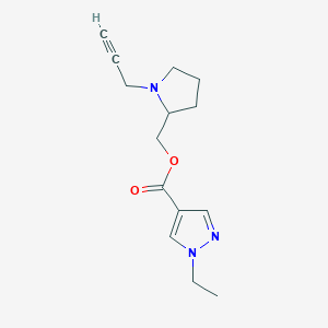 molecular formula C14H19N3O2 B2630585 [1-(prop-2-yn-1-yl)pyrrolidin-2-yl]methyl 1-ethyl-1H-pyrazole-4-carboxylate CAS No. 1427975-25-4