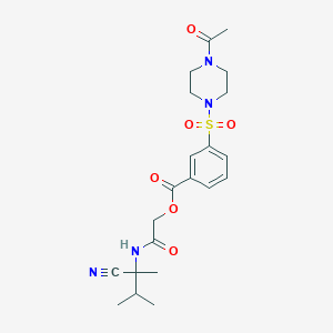 [2-[(2-Cyano-3-methylbutan-2-yl)amino]-2-oxoethyl] 3-(4-acetylpiperazin-1-yl)sulfonylbenzoate