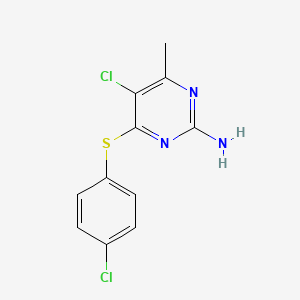 5-Chloro-4-[(4-chlorophenyl)sulfanyl]-6-methyl-2-pyrimidinamine
