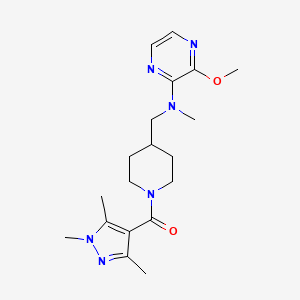 [4-[[(3-Methoxypyrazin-2-yl)-methylamino]methyl]piperidin-1-yl]-(1,3,5-trimethylpyrazol-4-yl)methanone