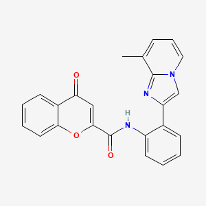 molecular formula C24H17N3O3 B2630597 N-(2-(8-甲基咪唑并[1,2-a]吡啶-2-基)苯基)-4-氧代-4H-色烯-2-甲酰胺 CAS No. 1795443-48-9