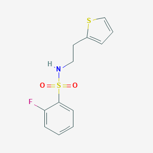 molecular formula C12H12FNO2S2 B263061 2-fluoro-N-[2-(2-thienyl)ethyl]benzenesulfonamide 