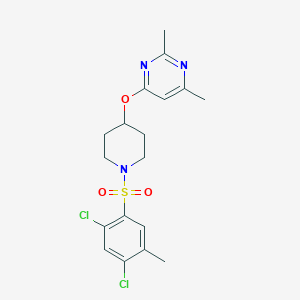 molecular formula C18H21Cl2N3O3S B2630616 4-((1-((2,4-Dichloro-5-methylphenyl)sulfonyl)piperidin-4-yl)oxy)-2,6-dimethylpyrimidine CAS No. 2034559-93-6