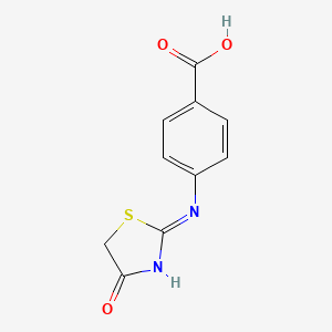 4-{[(2E)-4-oxo-1,3-thiazolidin-2-ylidene]amino}benzoic acid