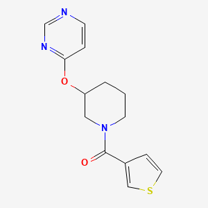 molecular formula C14H15N3O2S B2630629 (3-(嘧啶-4-氧基)哌啶-1-基)(噻吩-3-基)甲烷酮 CAS No. 2034399-62-5