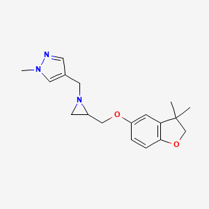 4-[[2-[(3,3-Dimethyl-2H-1-benzofuran-5-yl)oxymethyl]aziridin-1-yl]methyl]-1-methylpyrazole