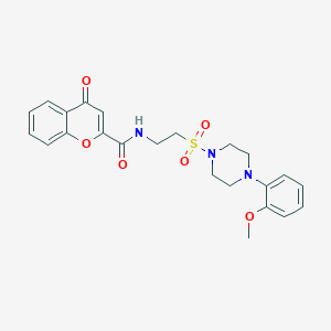 molecular formula C23H25N3O6S B2630643 N-(2-{[4-(2-甲氧苯基)哌嗪-1-基]磺酰基}乙基)-4-氧代-4H-色烯-2-甲酰胺 CAS No. 933218-11-2