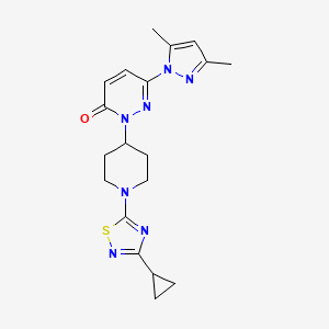 molecular formula C19H23N7OS B2630650 2-[1-(3-Cyclopropyl-1,2,4-thiadiazol-5-yl)piperidin-4-yl]-6-(3,5-dimethylpyrazol-1-yl)pyridazin-3-one CAS No. 2379995-87-4