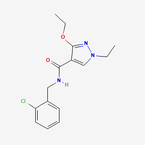 molecular formula C15H18ClN3O2 B2630651 N-(2-chlorobenzyl)-3-ethoxy-1-ethyl-1H-pyrazole-4-carboxamide CAS No. 1014069-24-9