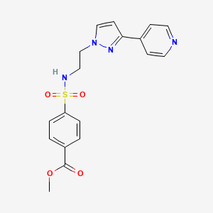 molecular formula C18H18N4O4S B2630653 methyl 4-(N-(2-(3-(pyridin-4-yl)-1H-pyrazol-1-yl)ethyl)sulfamoyl)benzoate CAS No. 1448026-64-9