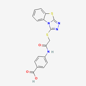 4-(2-{7-Thia-2,4,5-triazatricyclo[6.4.0.0^{2,6}]dodeca-1(8),3,5,9,11-pentaen-3-ylsulfanyl}acetamido)benzoic acid