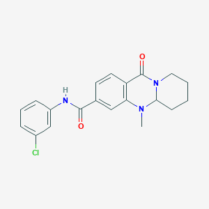 N-(3-chlorophenyl)-5-methyl-11-oxo-5,6,7,8,9,11-hexahydro-5aH-pyrido[2,1-b]quinazoline-3-carboxamide