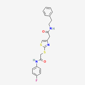 N-(4-fluorophenyl)-2-((4-(2-oxo-2-(phenethylamino)ethyl)thiazol-2-yl)thio)acetamide