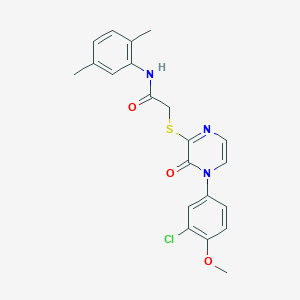 2-((4-(3-chloro-4-methoxyphenyl)-3-oxo-3,4-dihydropyrazin-2-yl)thio)-N-(2,5-dimethylphenyl)acetamide