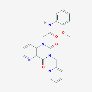 molecular formula C22H19N5O4 B2630708 2-(2,4-二氧代-3-(吡啶-2-基甲基)-3,4-二氢吡啶并[3,2-d]嘧啶-1(2H)-基)-N-(2-甲氧基苯基)乙酰胺 CAS No. 941952-44-9